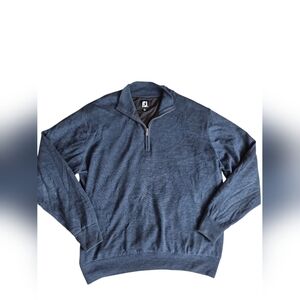 FootJoy Men's Blue Wool Quarter-Zip Performance Sweater XL